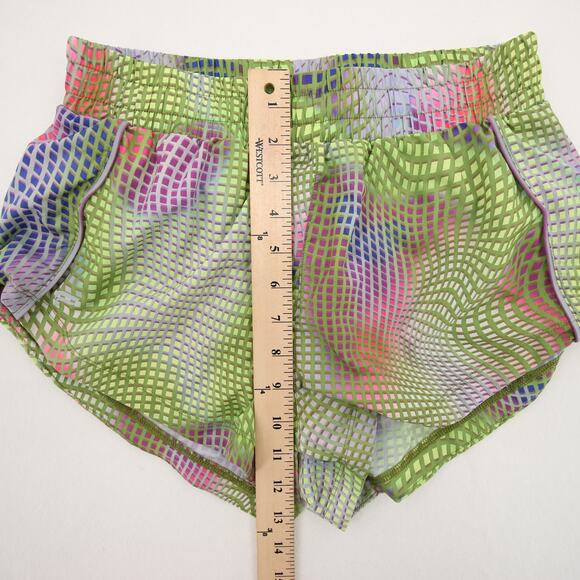 Fabletics Shorts Green Pink Multicolor Mid Rise Running Zipper Pocket XS NWT - Picture 5 of 14